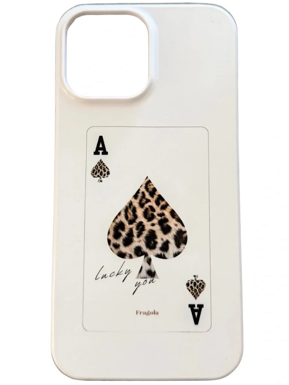White Leopard Ace of Spades iPhone Case